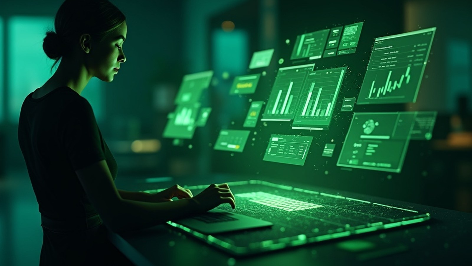 AI building a Shopify-style store interface on a laptop